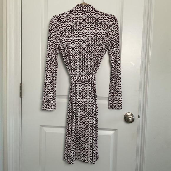 Diane‎ von Furstenberg Wrap Dress Floral Print Long Sleeve Career Size 4 - Picture 3 of 5